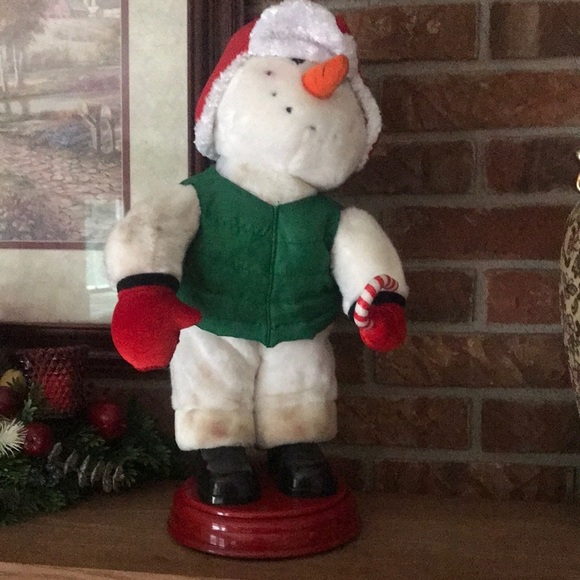 Dancing Large 20” Faux Fur Snowman